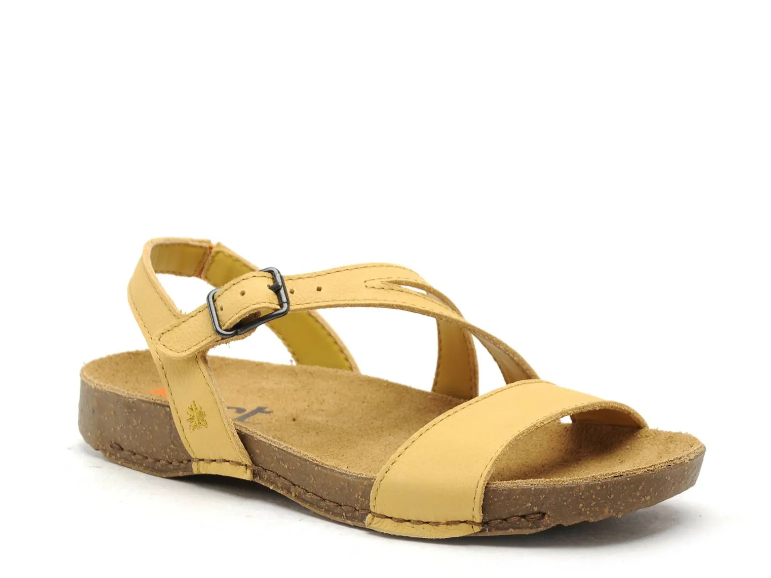 Art I BREATHE 1045 Jaune Sandales Plates Femme