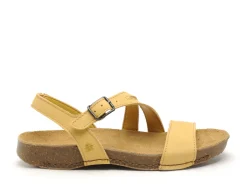 Art I BREATHE 1045 Jaune Sandales Plates Femme