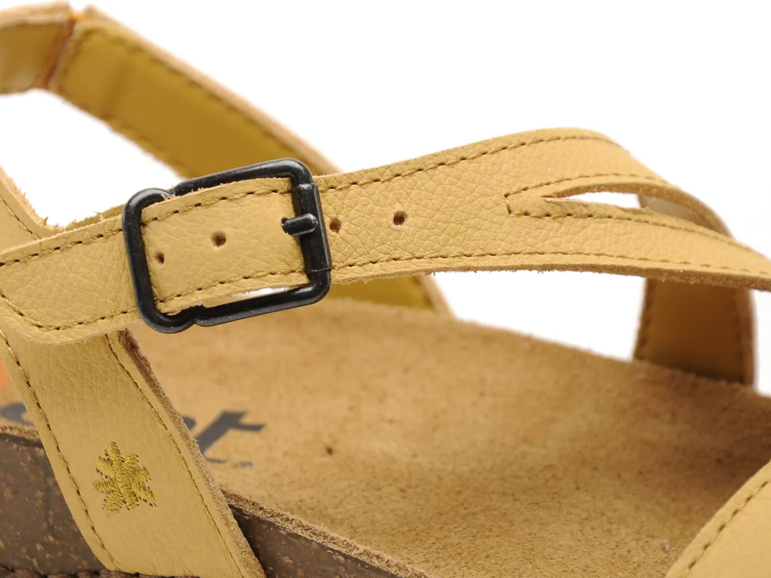 Art I BREATHE 1045 Jaune Sandales Plates Femme