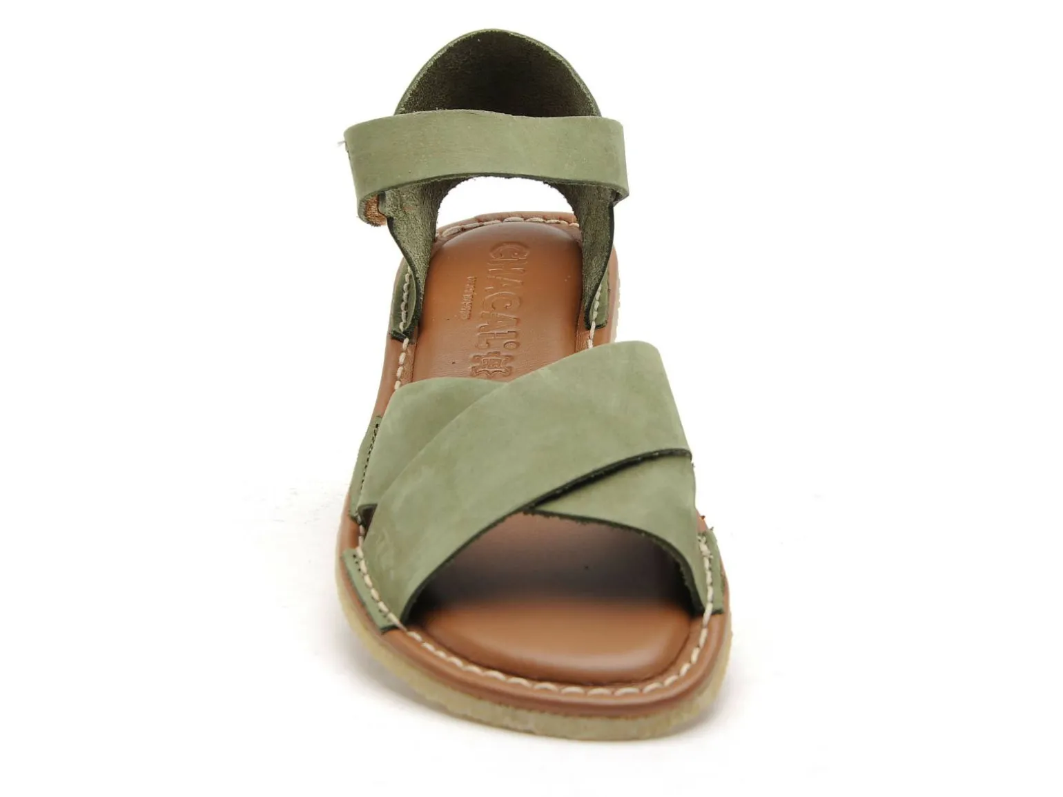 Chacal 7552 Vert Sandales Plates Femme
