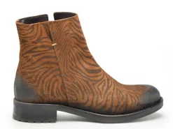 Coco Abricot AMANVILLERS ZEBRE Marron Boots et Bottines Plates Femme