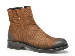Coco Abricot AMANVILLERS ZEBRE Marron Boots et Bottines Plates Femme