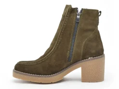 Coco Abricot ESTOHER Kaki Boots et Bottines à Talons Femme