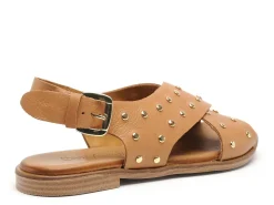 Coco Abricot MAGNIEU Marron Sandales Plates Femme