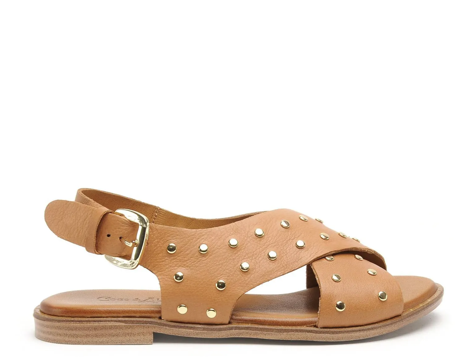 Coco Abricot MAGNIEU Marron Sandales Plates Femme
