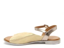 Coco Abricot MALBO Or Sandales Plates Femme