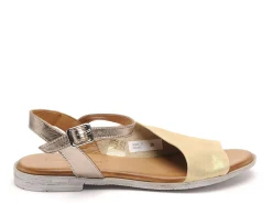 Coco Abricot MALBO Or Sandales Plates Femme