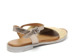 Coco Abricot MALBO Or Sandales Plates Femme