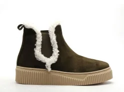 Coco Abricot MENILLES Kaki Boots et Bottines Plates Femme