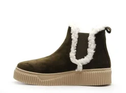 Coco Abricot MENILLES Kaki Boots et Bottines Plates Femme