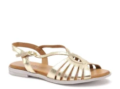 Coco Abricot MILLERY Or Sandales Plates Femme