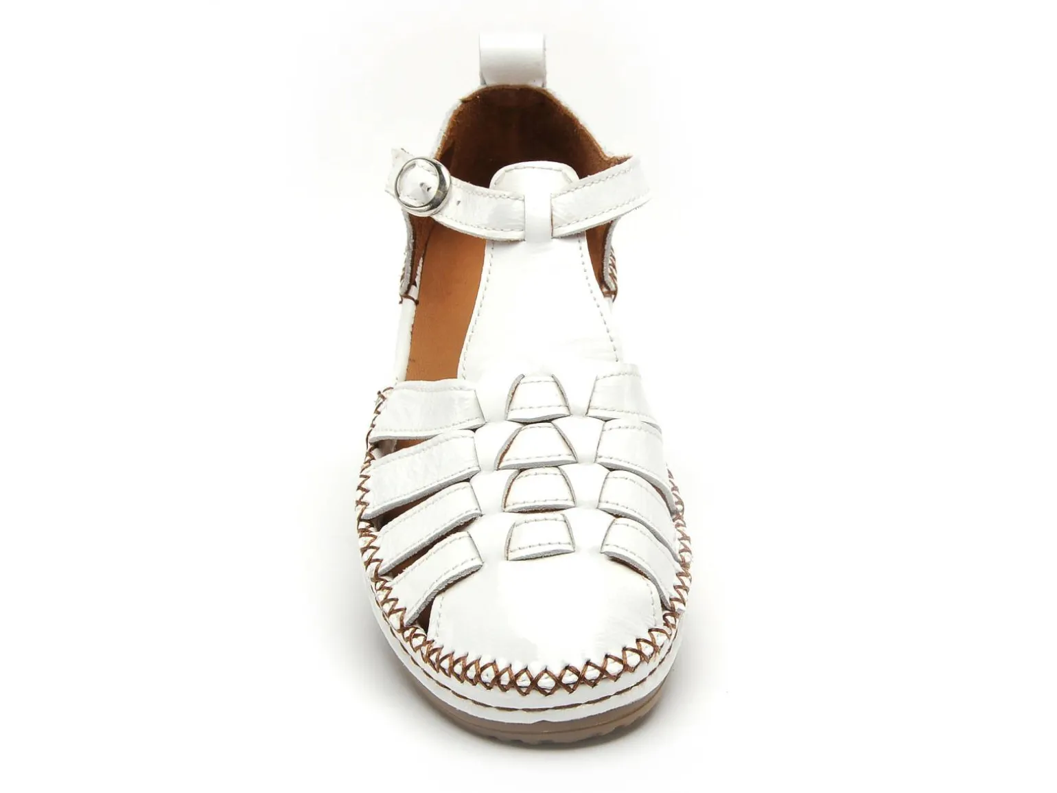 Coco Abricot MUSIGNY Blanc Sandales Plates Femme