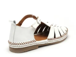 Coco Abricot MUSIGNY Blanc Sandales Plates Femme