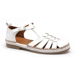 Coco Abricot MUSIGNY Blanc Sandales Plates Femme