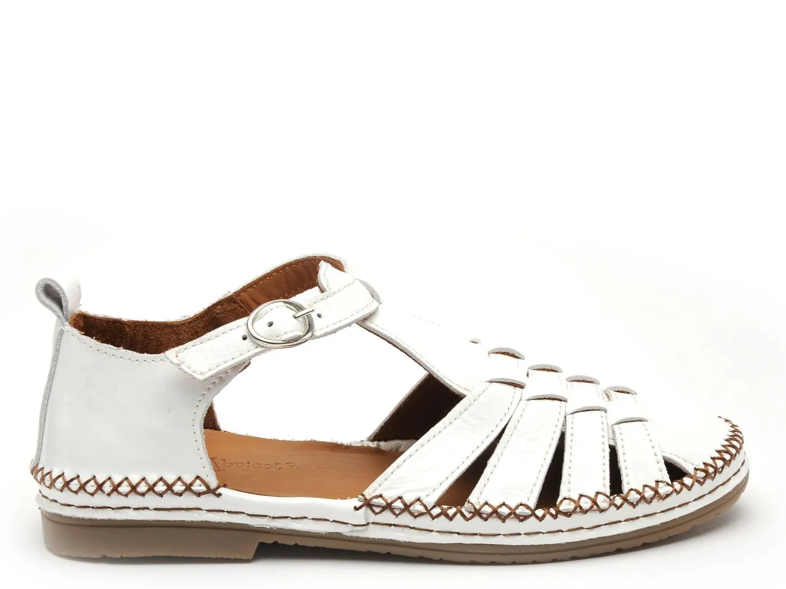 Coco Abricot MUSIGNY Blanc Sandales Plates Femme