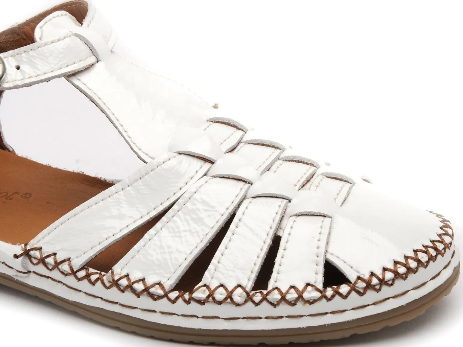 Coco Abricot MUSIGNY Blanc Sandales Plates Femme