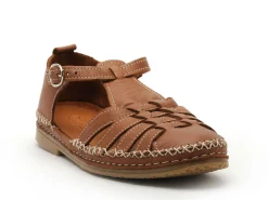 Coco Abricot MUSIGNY Marron Sandales Plates Femme