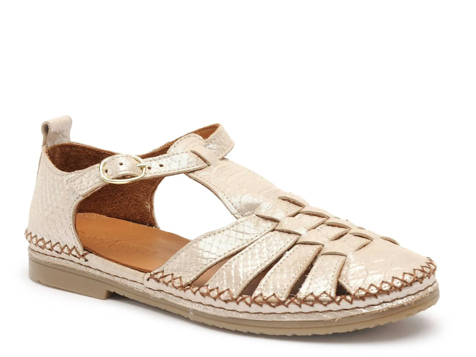 Coco Abricot MUSIGNY Or Sandales Plates Femme