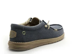 DUDE WALLY BRAIDED Bleu Mocassins Homme