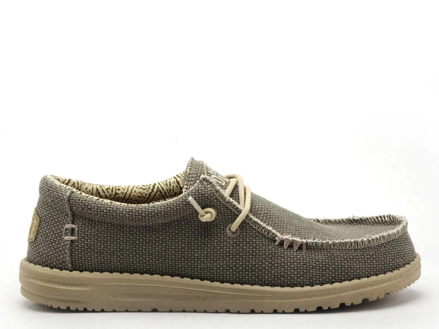 DUDE WALLY BRAIDED Kaki Mocassins Homme