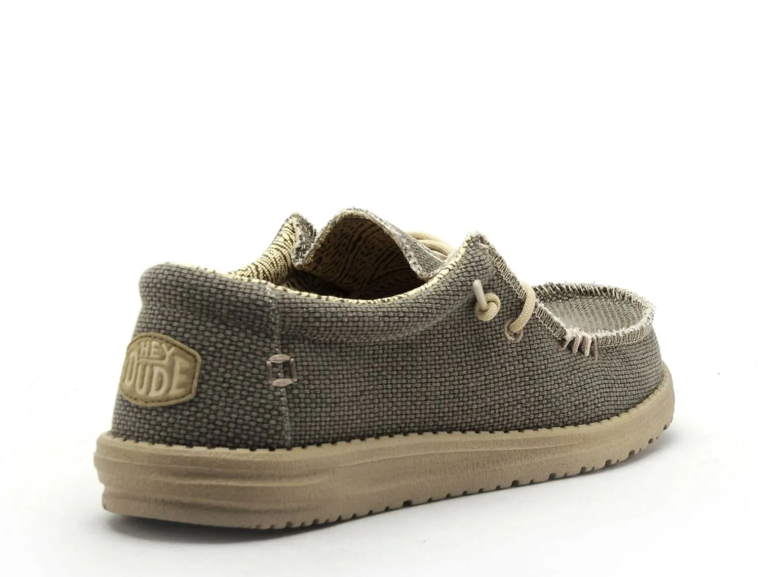 DUDE WALLY BRAIDED Kaki Mocassins Homme