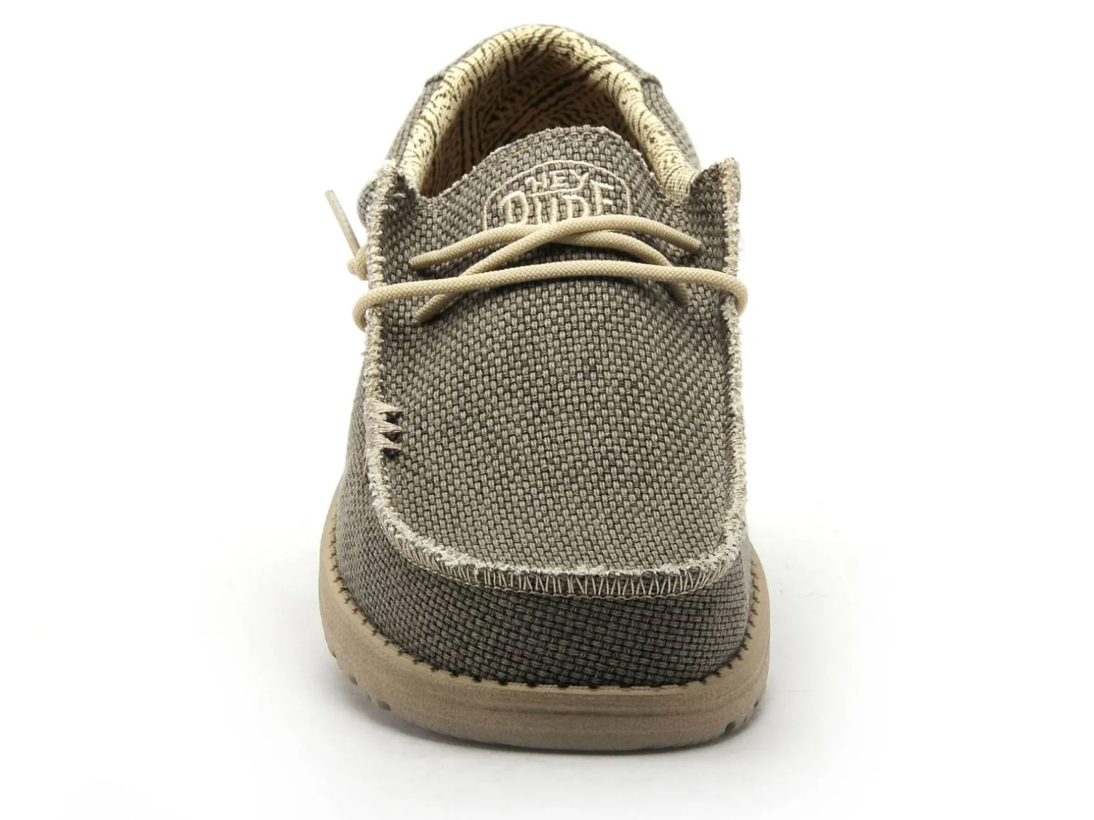 DUDE WALLY BRAIDED Kaki Mocassins Homme