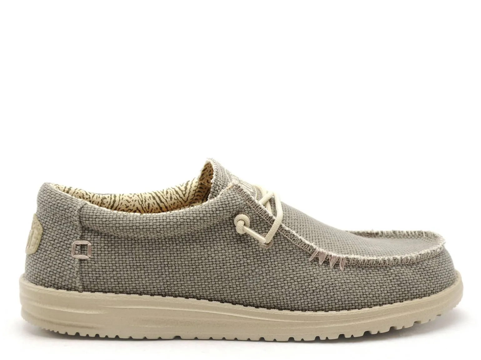 DUDE WALLY BRAIDED 40003 Kaki Mocassins Homme