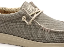 DUDE WALLY BRAIDED 40003 Kaki Mocassins Homme