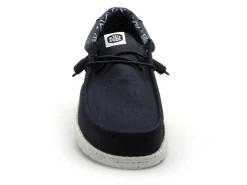 DUDE WALLY STRETCH CANVAS Bleu Mocassins Homme