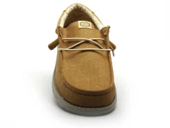 DUDE WALLY STRETCH CANVAS Marron Mocassins Homme