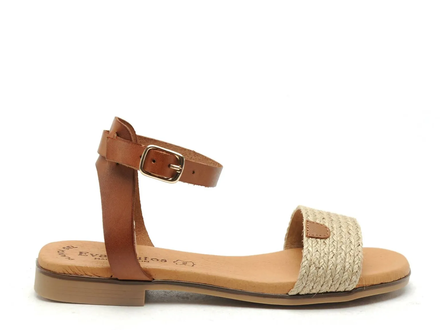 Eva Frutos 3052 Beige Sandales Plates Femme
