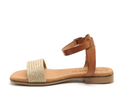 Eva Frutos 3052 Beige Sandales Plates Femme