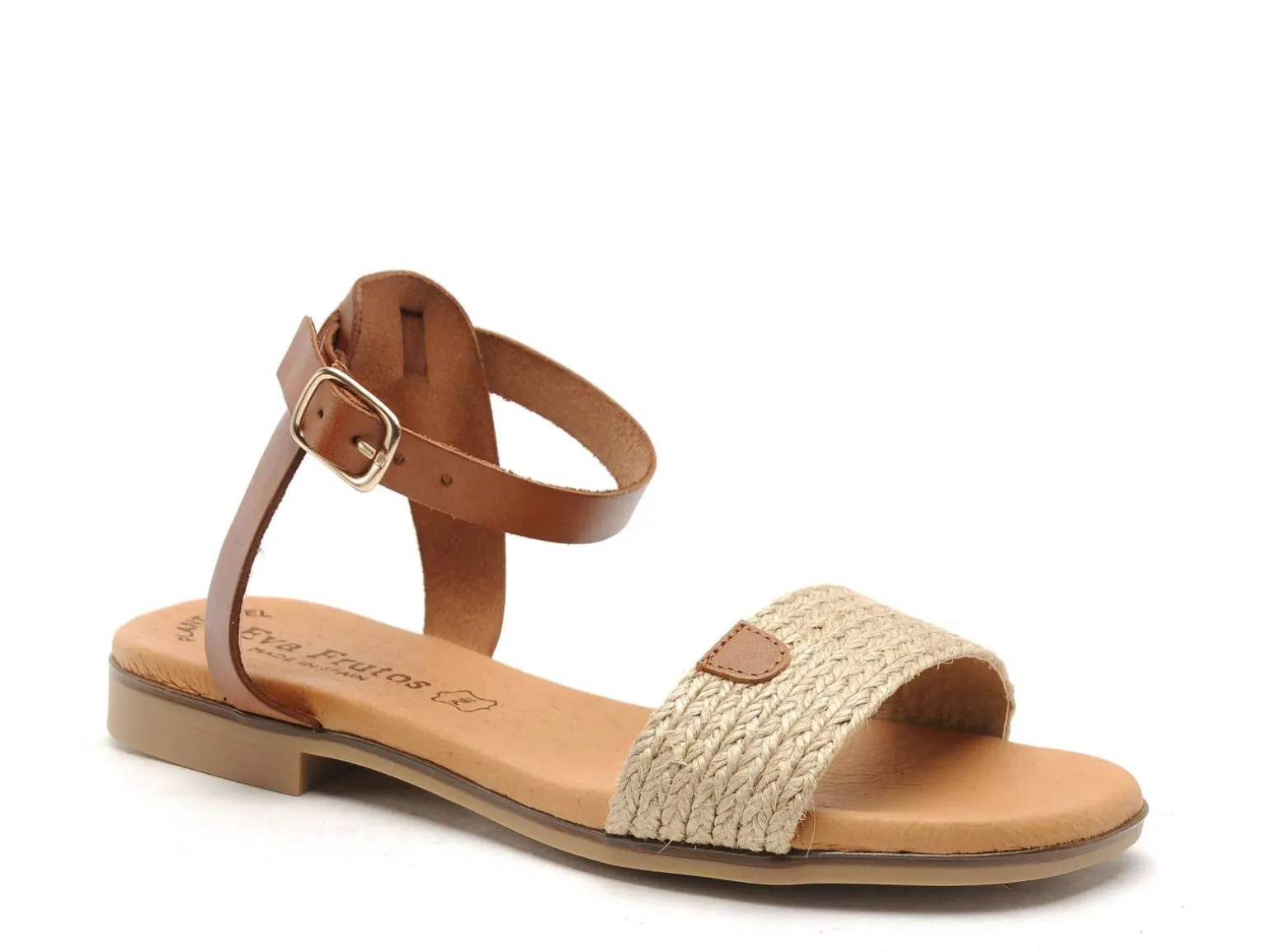Eva Frutos 3052 Beige Sandales Plates Femme