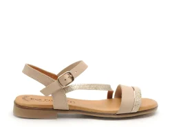 Eva Frutos 3015 Beige Sandales Plates Femme