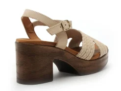 Eva Frutos 5631 Beige Sandales à Talons Femme