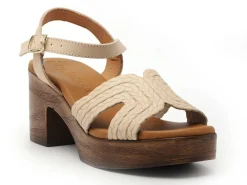 Eva Frutos 5631 Beige Sandales à Talons Femme