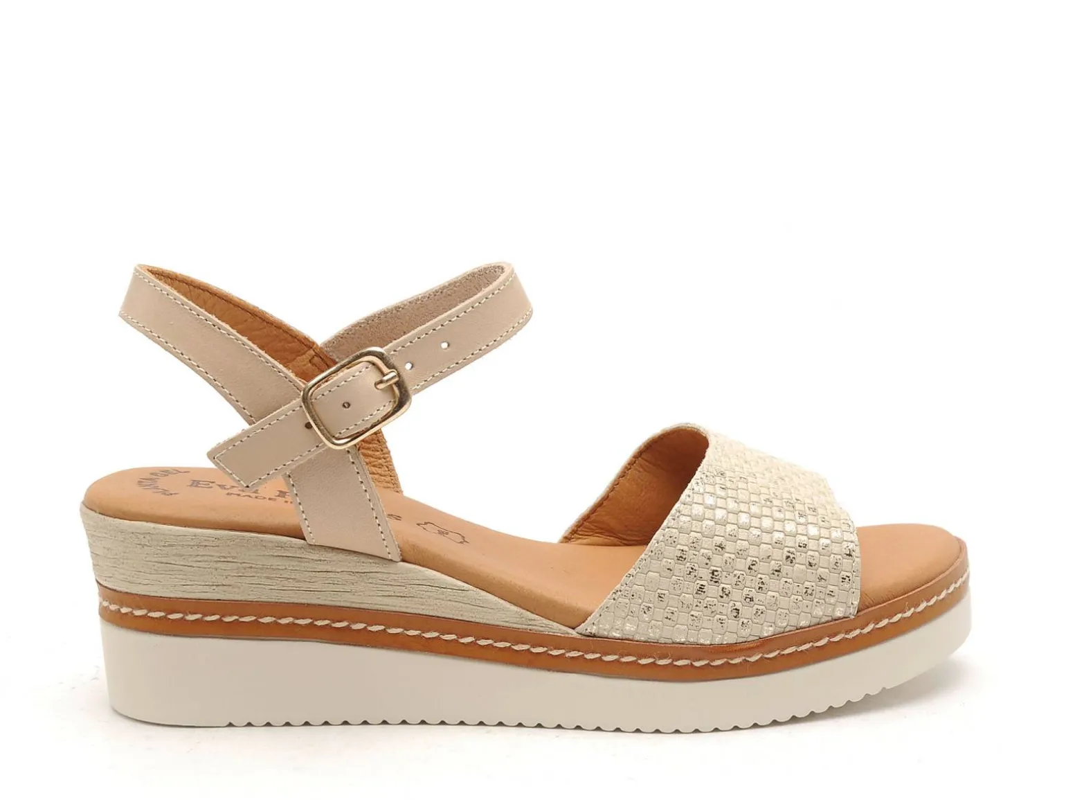 Eva Frutos 569 Beige Sandales à Talons Femme