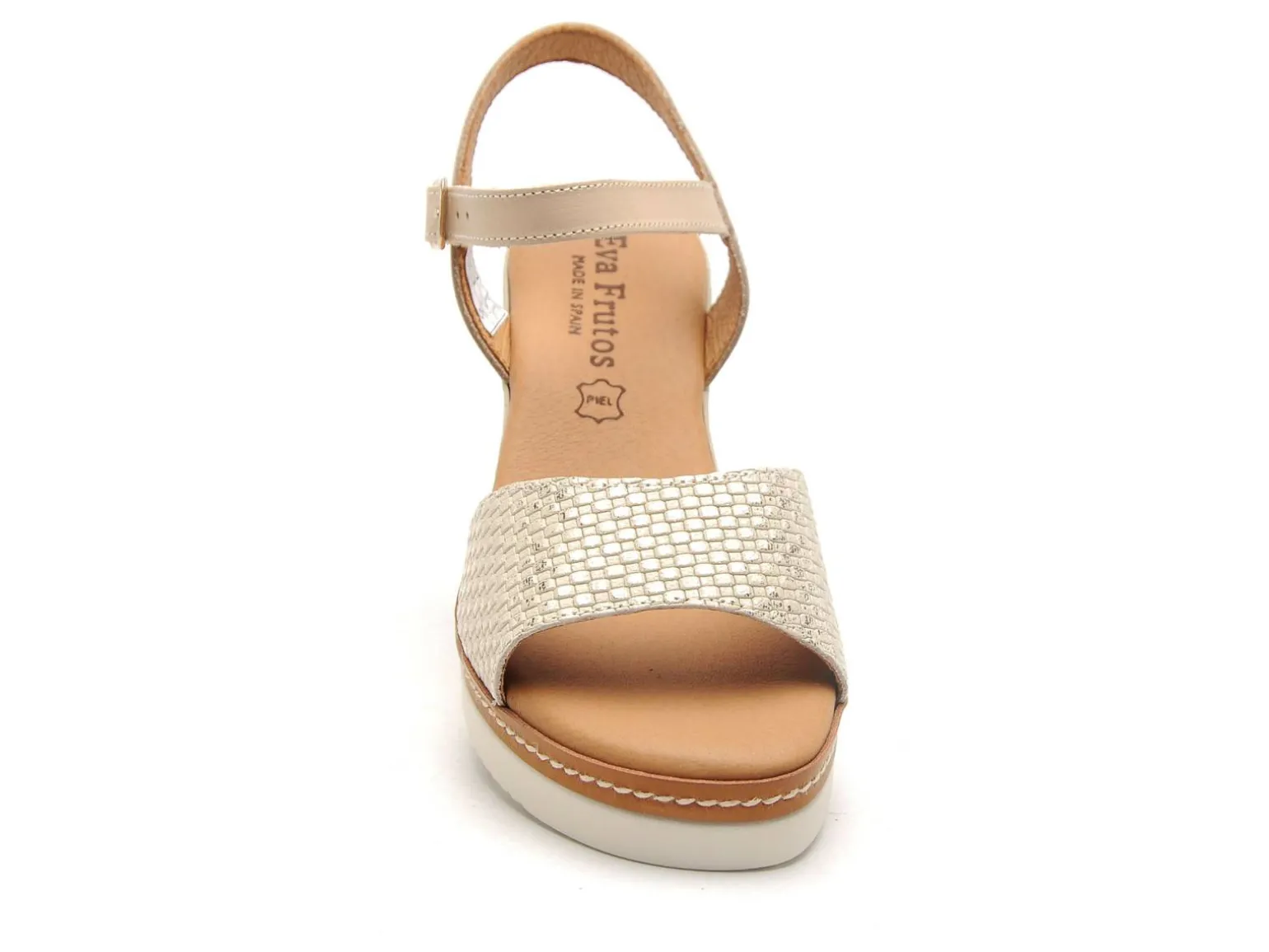 Eva Frutos 569 Beige Sandales à Talons Femme
