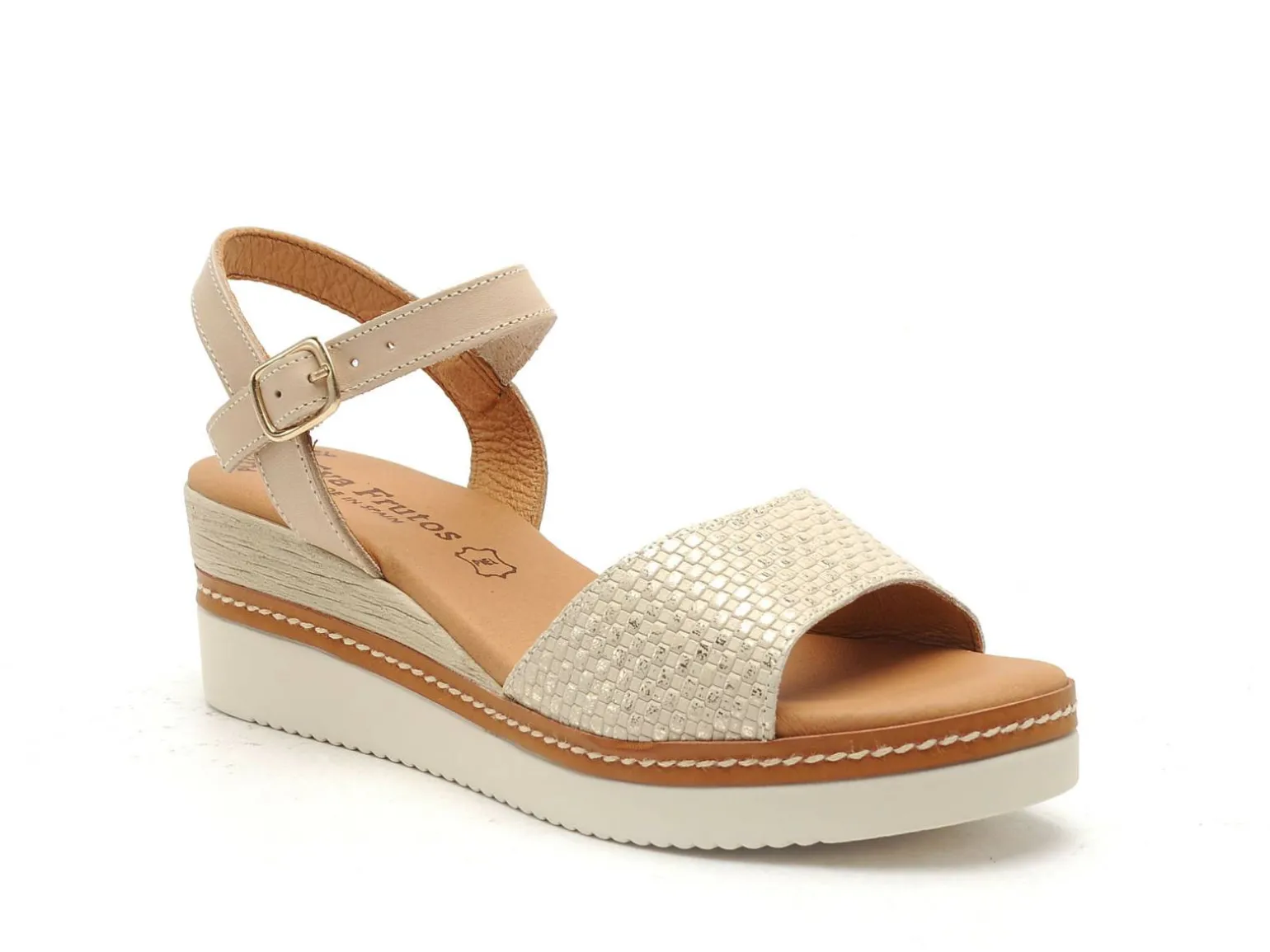 Eva Frutos 569 Beige Sandales à Talons Femme