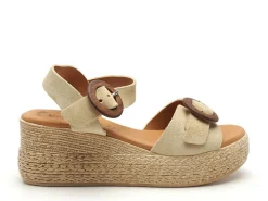 Eva Frutos 3777 Beige Sandales à Talons Femme