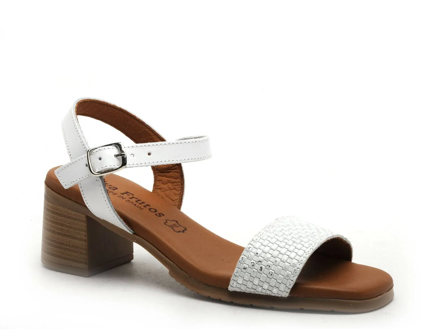 Eva Frutos 3490 Blanc Sandales à Talons Femme