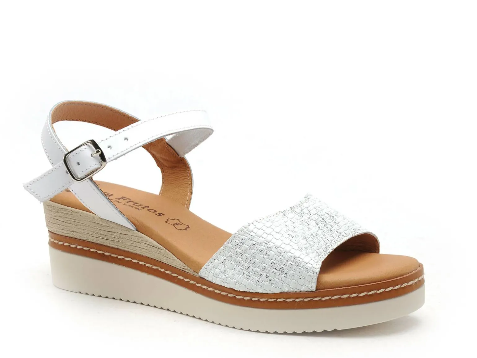Eva Frutos 569 Blanc Sandales à Talons Femme