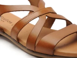 Eva Frutos 3060 Marron Sandales Plates Femme