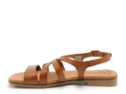 Eva Frutos 3060 Marron Sandales Plates Femme