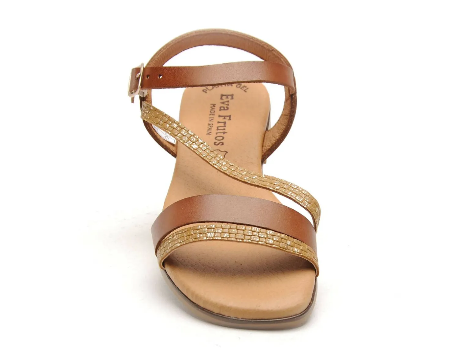 Eva Frutos 3015 Marron Sandales Plates Femme