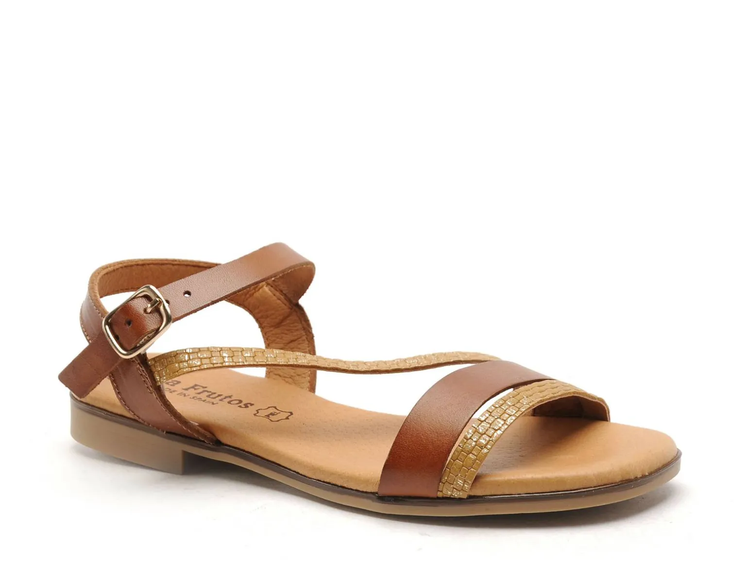 Eva Frutos 3015 Marron Sandales Plates Femme
