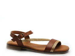Eva Frutos 3015 Marron Sandales Plates Femme