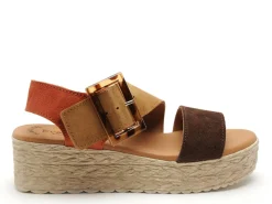 Eva Frutos 718 Marron Sandales à Talons Femme