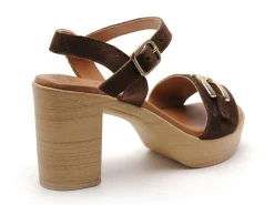 Eva Frutos 6812 Marron Sandales à Talons Femme