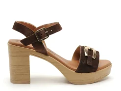 Eva Frutos 6812 Marron Sandales à Talons Femme